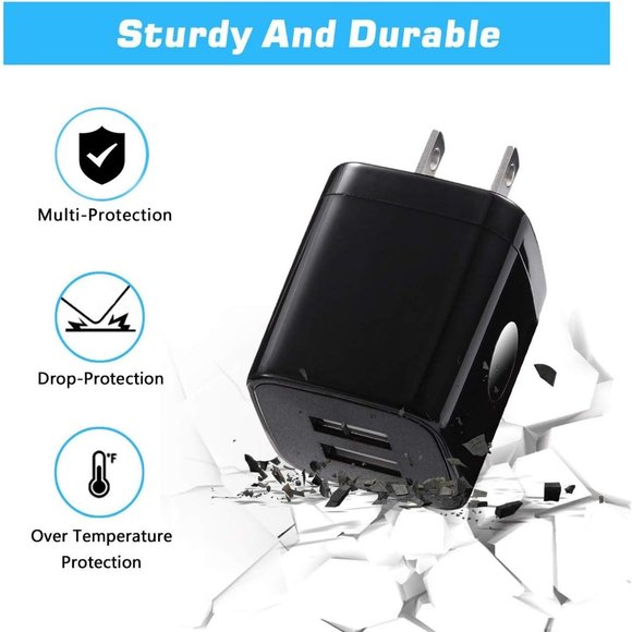 4-Pack 2.1A Dual Port USB Power Adapter Block Cube for Phone 8/7/6 Plus/X - Picture 2 of 7